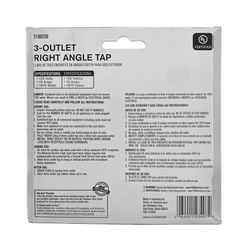 Ace Grounded 3 outlets Outlet Adapter 1 pk