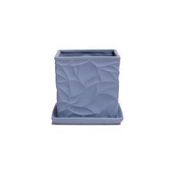 Chive Virago 3.3 in. D Ceramic Shape D Succulent Pot Blue Grey