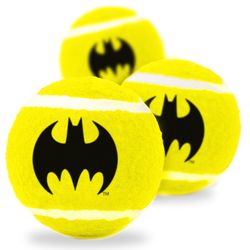 Buckle-Down DC Comics For Dog Multicolored Nylon/Rubber Batman Bat Icon Squeaky Tennis Ball 3 pk