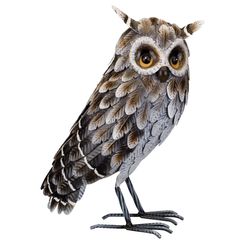 Regal Art & Gift Gray/White Metal 14.5 in. H X 10.75 in. L X 6.75 in. W Owl Outdoor Decoration