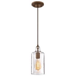 Westinghouse Carmen Barnwood Brown 1 lights Mini Pendant Light