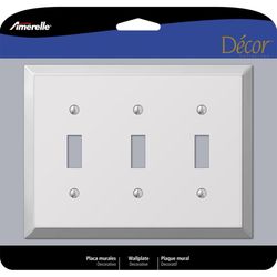 Amerelle Century Polished Chrome 3 gang Stamped Steel Toggle Wall Plate 1 pk