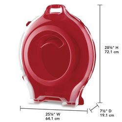 Sterilite Clear/Red Wreath Storage Box 7.5 in. H X 28.38 in. W X 25.25 in. D
