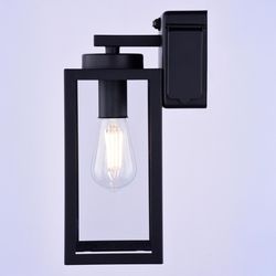 Dualux Textured Black Black Dusk to Dawn LED Porch Light