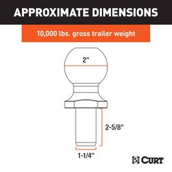 Curt 10000 lb. cap. 2 in. Hitch Ball