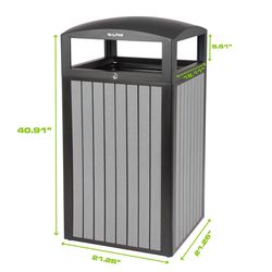 Alpine Industries 40.91 in. H X 21.26 in. W X 21.26 in. L Commercial Garbage Can 40 gal Gray