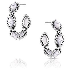 Montana Silversmiths Women's Broken Halo White Buffalo Silver/White Earrings