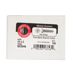 HILLMAN No. 14 Ga. X 2 in. L Phillips Pan Head Sheet Metal Screws 100 pk