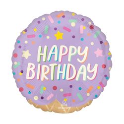 Anagram Balloons Ice Cream Birthday Foil Balloon 1 pk