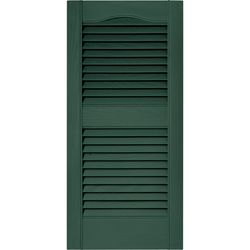 Builders Edge 31 in. H X 14.5 in. W Forest Green Louvered Vinyl Shutter 2 pk