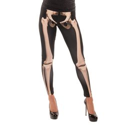 Faux Real Women's Skeleton Leggings S Multicolored