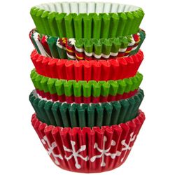 Wilton 1.5 in. Christmas Baking Cups Multicolored 150 pc
