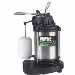 Wayne 1 HP 6100 gph Stainless Steel Vertical Float Switch AC Sump Pump 8 ft³