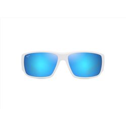 Maui Jim Keha AF Sunglasses Men's Matte White Frame Blue Hawaii Lens Polarized