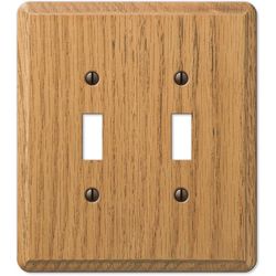 Amerelle Contemporary Light Brown 2 gang Wood Toggle Wall Plate 1 pk