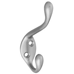 National Hardware 4.59 in. L Satin Nickel Silver Zinc Heavy Duty Garment Hook 35 lb. cap. 1 pk