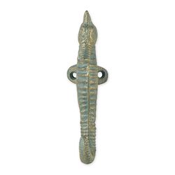 Zingz & Thingz 5.75 in. H X 1.5 in. L Green Cast Iron Wall Hook