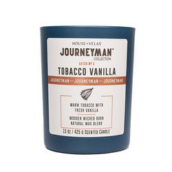 House of Velas Journeyman Dark Blue Tobacco and Vainilla Scent Candle 15 oz