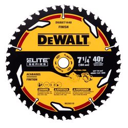 DEWALT Elite Series 7-1/4 in. D X 5/8 in. Carbide Circular Saw Blade 40 teeth 1 pk