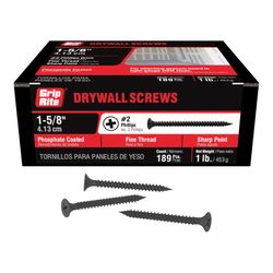 Grip-Rite No. 6 X 1-5/8 in. L Phillips Fine Drywall Screws 1 lb 200 pk