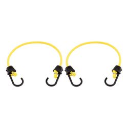 Keeper Black/Yellow Bungee Cord 24 in. L X 0.315 in. 2 pk