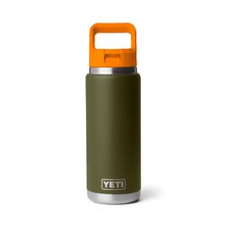 YETI Rambler 26 oz King Crab Orange/Olive BPA Free Bottle with Straw Cap