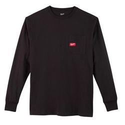 Milwaukee M Long Sleeve Unisex Crew Neck Black Heavy Duty Shirt