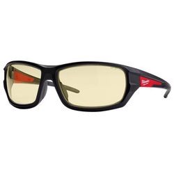Milwaukee Anti-Fog Impact-Resistant Safety Glasses Yellow Lens Black/Red Frame