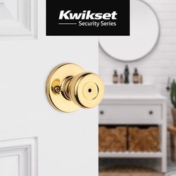 Kwikset Tylo Polished Brass Privacy Lockset 1-3/4 in.