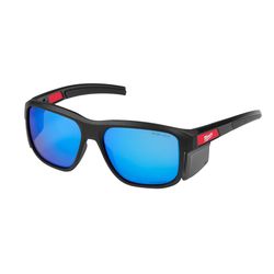 Milwaukee Anti-Fog Polarized Wrap Around Safety Glasses Blue Mirror Lens Black Frame 1 pair