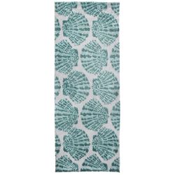 Simple Spaces 21 in. W X 54 in. L Green/White Shells Polyester Accent Rug