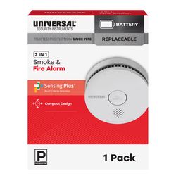 USI Battery-Powered Photoelectric Smoke Detector 1 pk