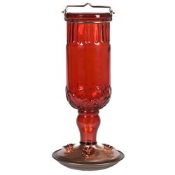 Perky-Pet Hummingbird 24 oz Copper/Glass Antique Bottle Nectar Bird Feeder 4 ports