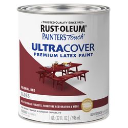 Rust-Oleum Painters Touch Ultra Cover Gloss Colonial Red Water-Based Ultra Cover Paint 1 qt