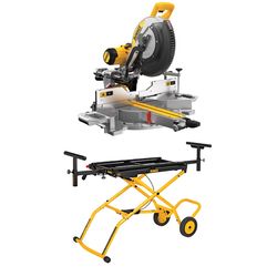 DEWALT 12 in. Sliding Compound Miter Saw, Double Bevel with DEWALT Miter Saw Stand with Wheels