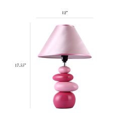 All The Rages Simple Designs 17.6 in. Pink Table Lamp