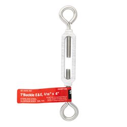 Hampton Zinc-Plated Stainless Steel 0.154 in. D Turnbuckle 70 lb 4 in. L