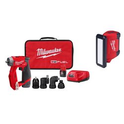 Milwaukee M12 FUEL Installation Drill Kit with Pivoting Light Bundle