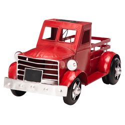 Glitzhome 9.25 in. H Red Iron/Plastic Plant Stand