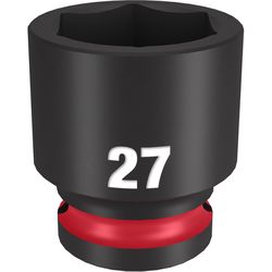 Milwaukee Shockwave 27 mm X 1/2 in. drive Metric/SAE 6 Point Standard Impact Socket 1 pc