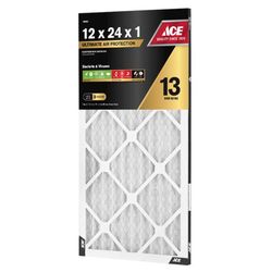 Ace 12 in. W X 24 in. H X 1 in. Synthetic 13 MERV Pleated Air Filter 1 pk