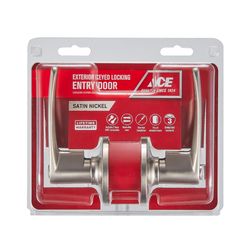 Ace Straight Lever Satin Nickel Entry Lever KW1 1-3/4 in.