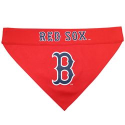 Pets First Red/White Boston Red Sox Cotton/Nylon Dog Collar Bandana Small/Medium