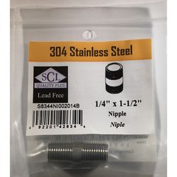 Smith-Cooper 1/4 in. MPT Stainless Steel 1-1/2 in. L Nipple