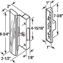 Prime-Line Wood Tone Steel Outdoor Door Handle Set