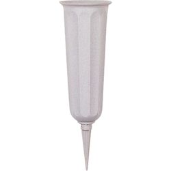 Novelty 7 in. H X 3 in. W X 3 in. D Stone Plastic Cemetery Vase