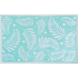 Cozy Living 21 in. W X 33 in. L Multi-Color Palms on Aqua Polyester Accent Rug