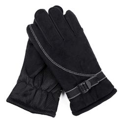Mad Man One Size Fits All Faux suede/Cotton/Acrylic blend Black Cold Weather Gloves