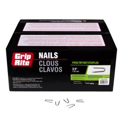 Grip-Rite 3-1/6 in. W X 3/4 in. L Hot-Dipped Galvanized Steel Poultry Netting Staples 14 Ga. 25000 p