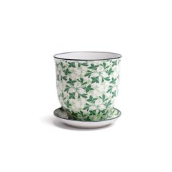 Chive Liberte 3.25 in. D Ceramic Succulent Pot Green Leaves 4